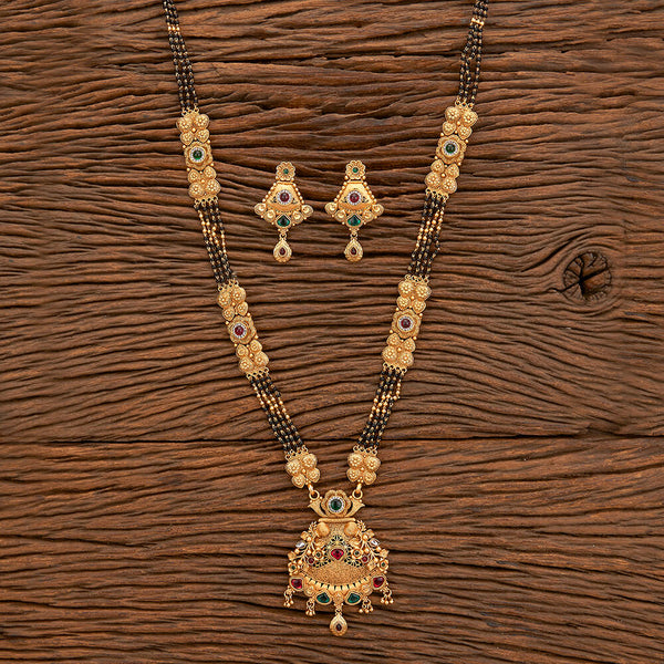 Antique Classic Mangalsutra With Matte Gold Plating 219233