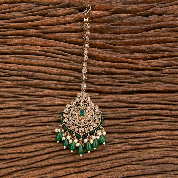 Antique Pearl Tikka With Mehndi Plating 219302