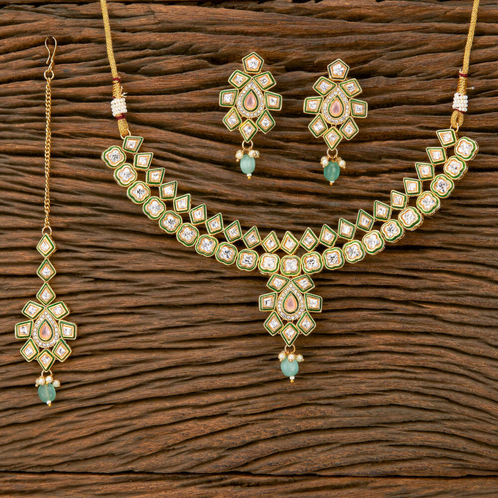 Antique Meenakari Necklace With Gold Plating 219531