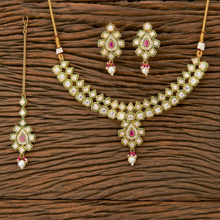 Antique Meenakari Necklace With Gold Plating 219531