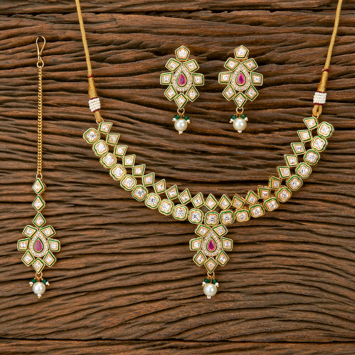 Antique Meenakari Necklace With Gold Plating 219531