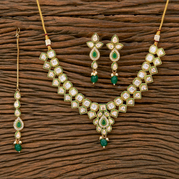 Antique Meenakari Necklace With Gold Plating 219536