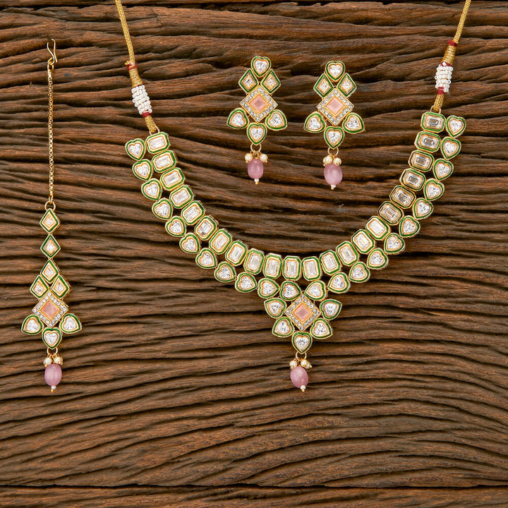 Antique Meenakari Necklace With Gold Plating 219538