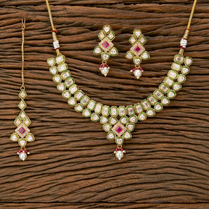 Antique Meenakari Necklace With Gold Plating 219538