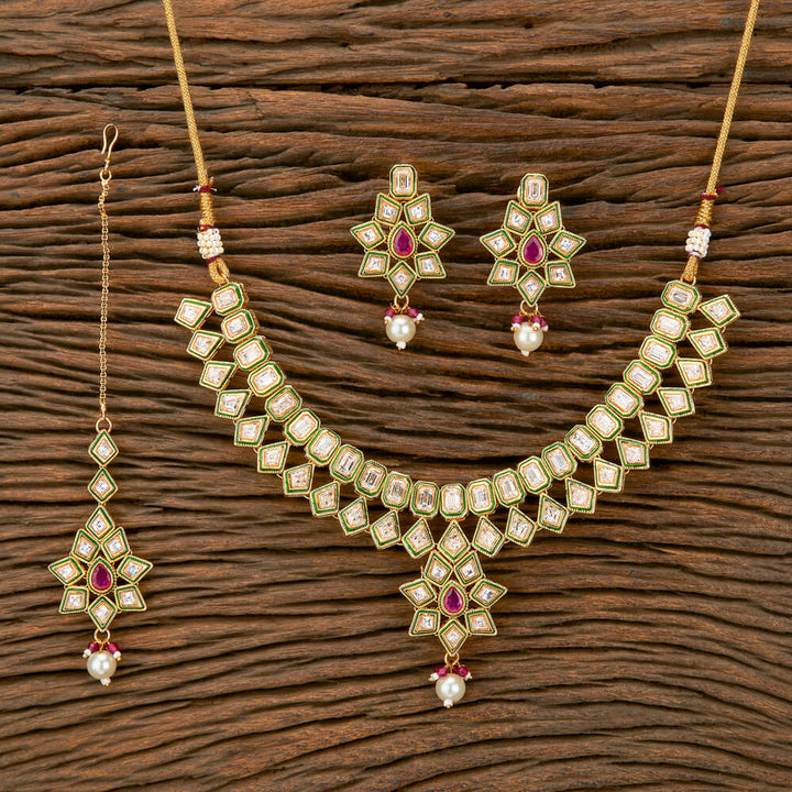 Antique Meenakari Necklace With Gold Plating 219540