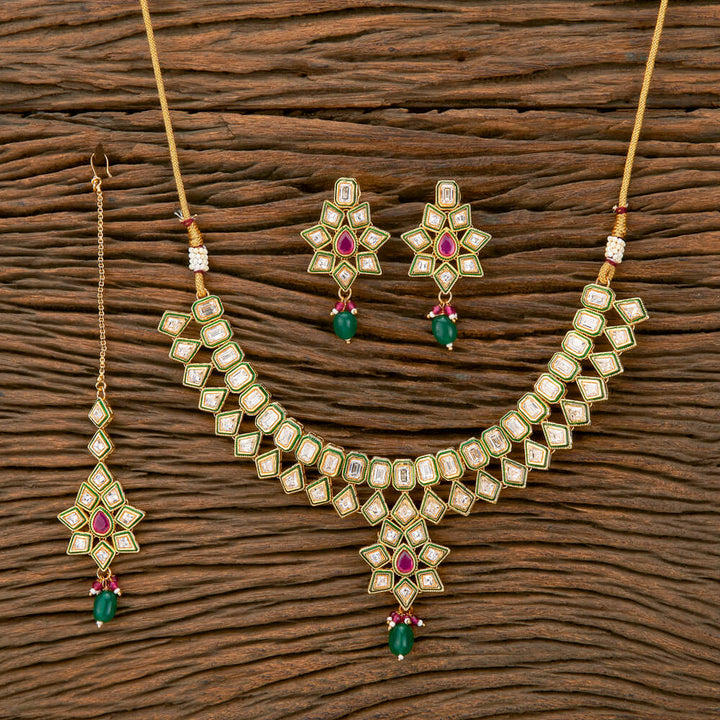 Antique Meenakari Necklace With Gold Plating 219540