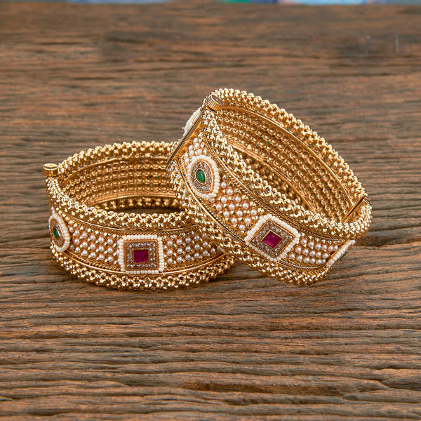 Antique Openable Bangles With Gold Plating 219591