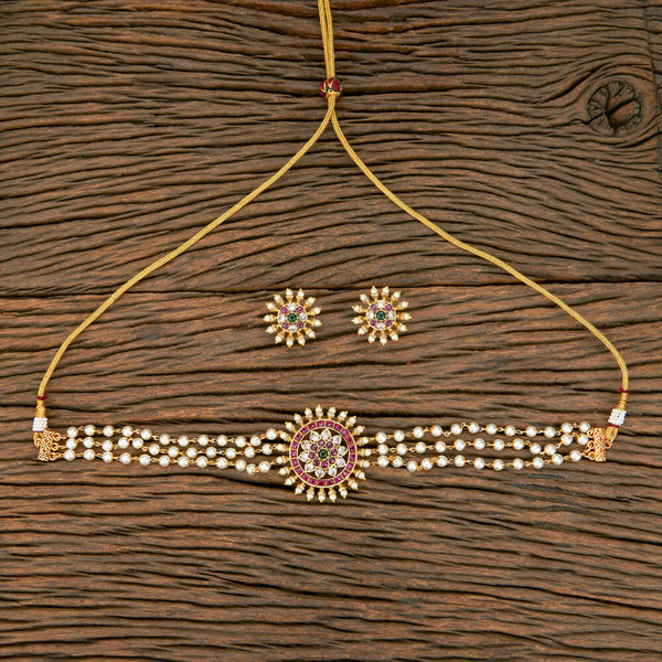 219638 Antique Pearl Necklace With Gold Plating