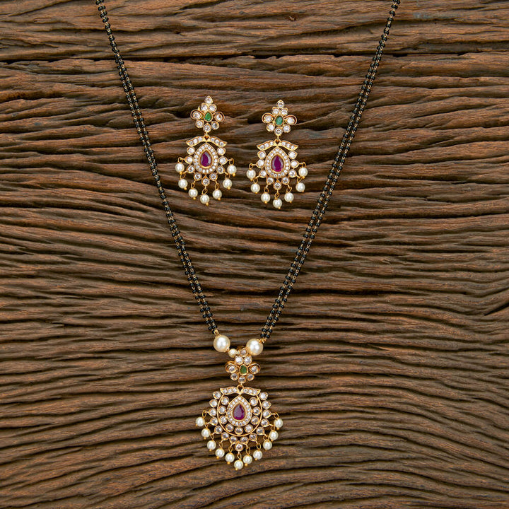 Antique Pearl Mangalsutra With Gold Plating 219644