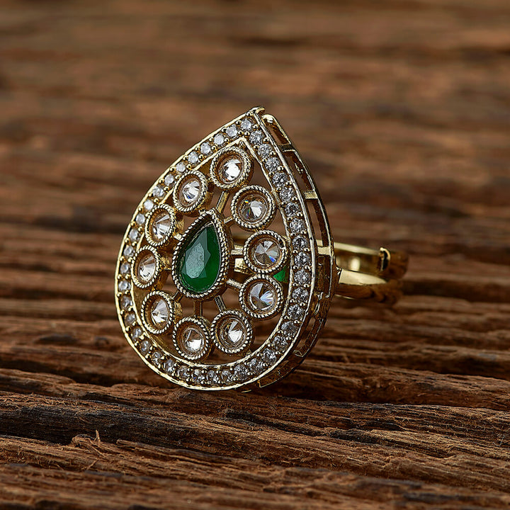 Antique Adjustable Ring With Mehndi Plating 219666