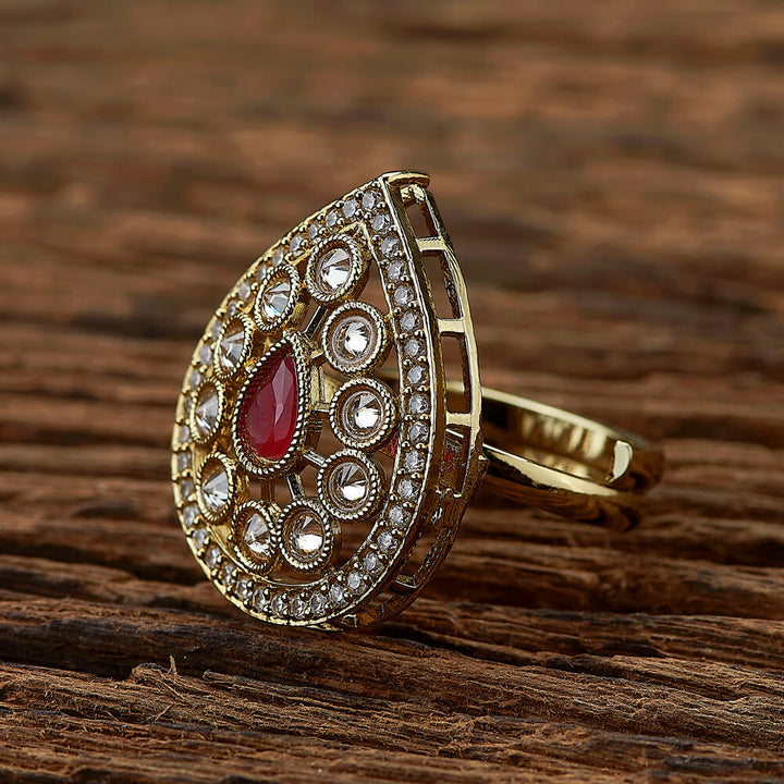 Antique Adjustable Ring With Mehndi Plating 219666