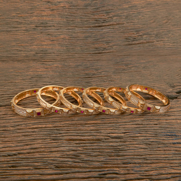 Antique Classic Bangles With Matte Gold Plating 219767