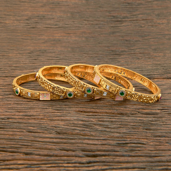 Antique Meenakari Bangles With Matte Gold Plating 219770