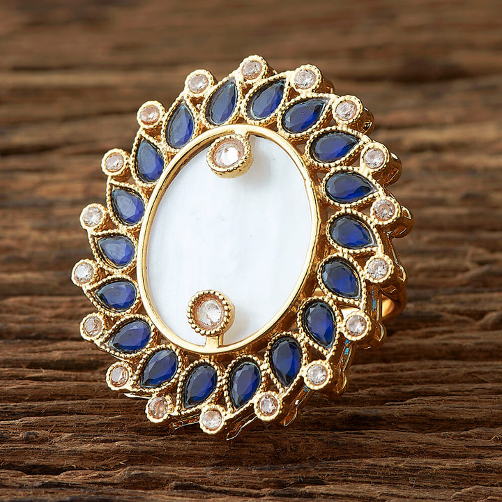 Antique Mother Of Pearl Ring With Gold Plating 219889