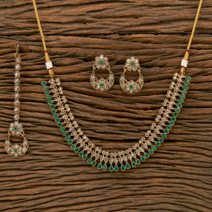 Antique Classic Necklace With Mehndi Plating 219904