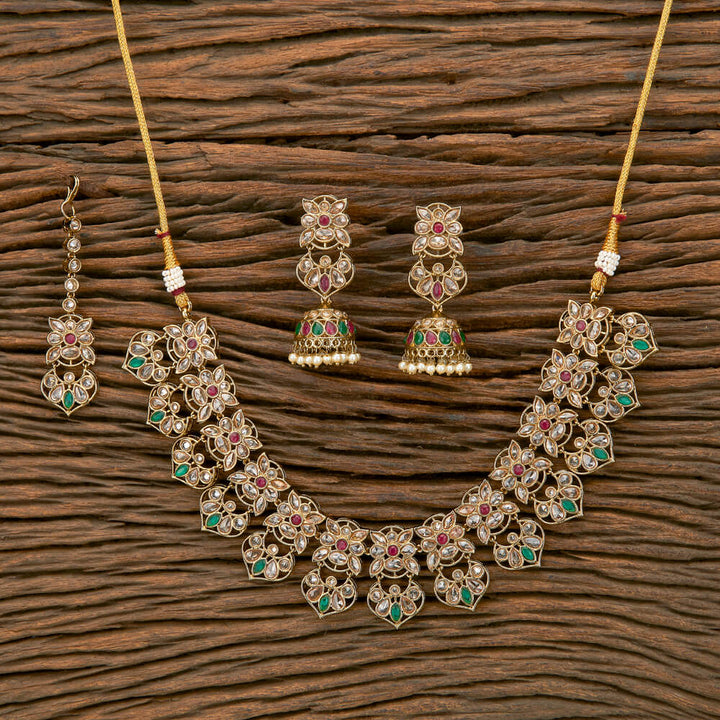 Antique Classic Necklace With Mehndi Plating 219942