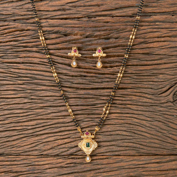 Antique Delicate Mangalsutra With Matte Gold Plating 220089