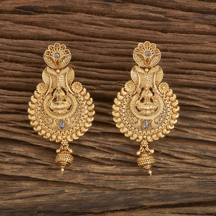 Antique South Indian Earring With Matte Gold Plating 220104