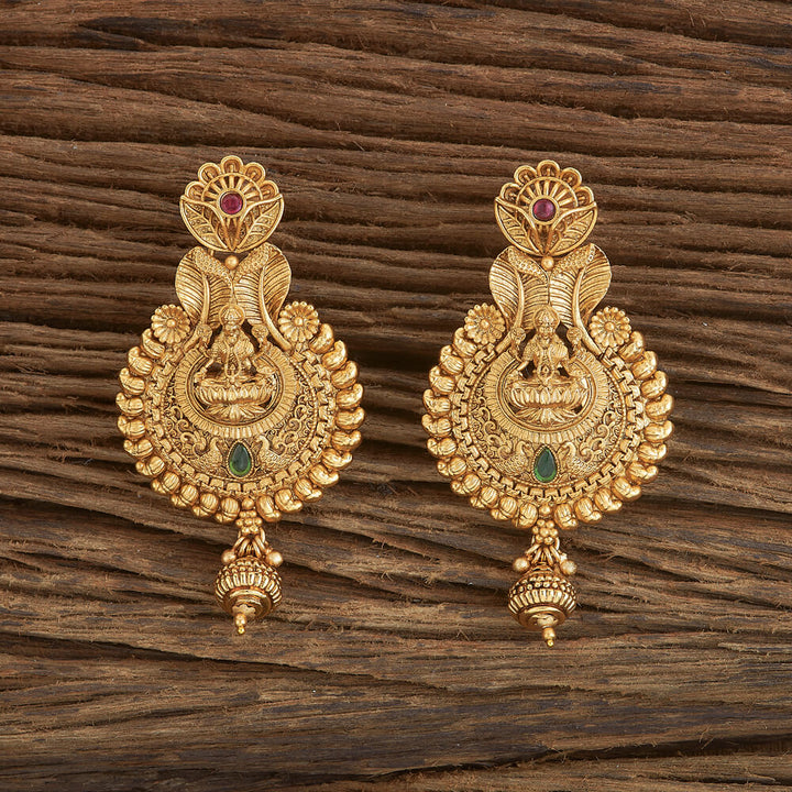 Antique South Indian Earring With Matte Gold Plating 220104