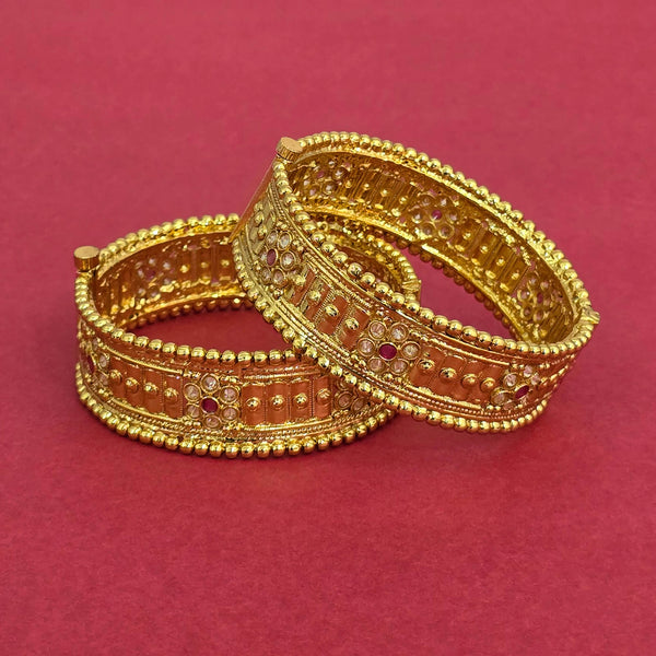 220106 Antique Openable Bangles With Gold Plating