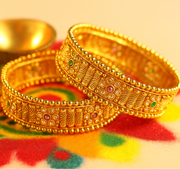 220107 Antique Openable Bangles With Gold Plating