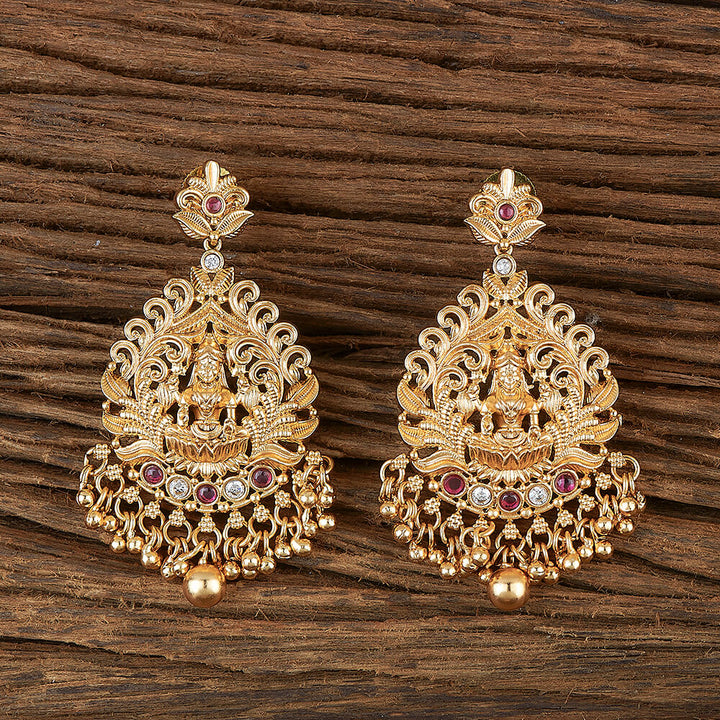 Antique South Indian Earring With Matte Gold Plating 220115