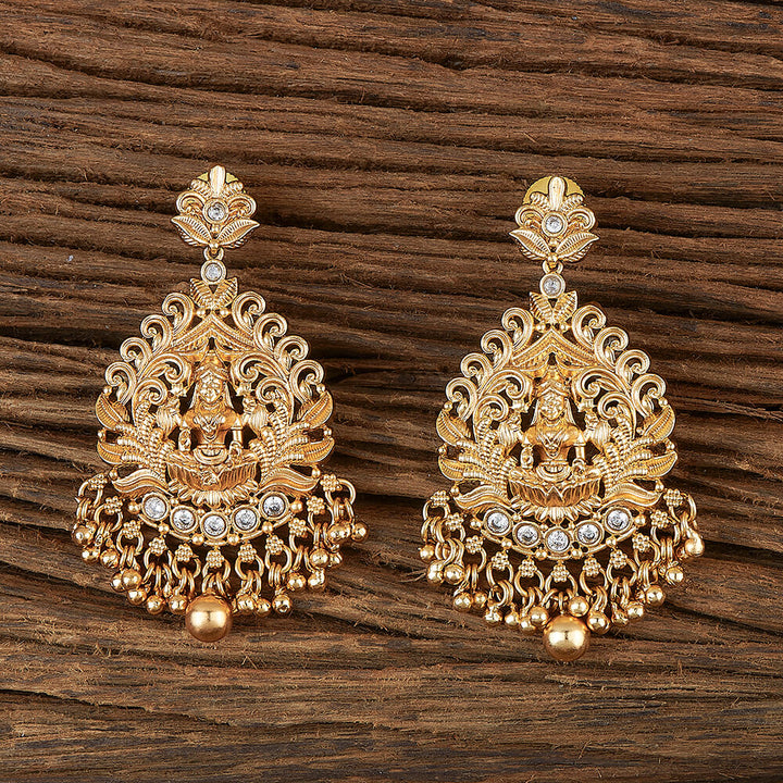 Antique South Indian Earring With Matte Gold Plating 220115