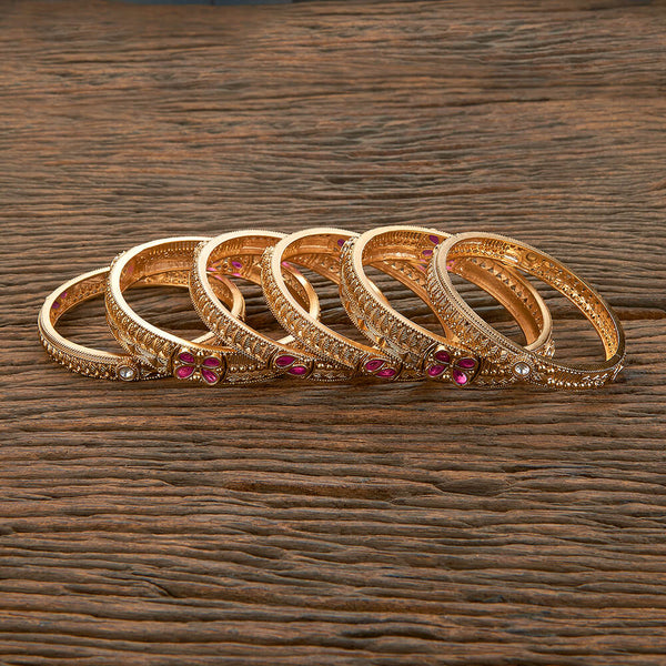 Antique Classic Bangles With Matte Gold Plating 220119