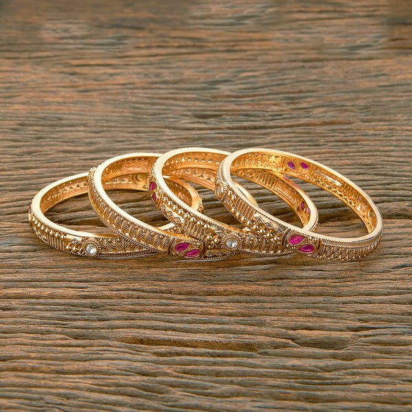 Antique Classic Bangles With Matte Gold Plating 220120