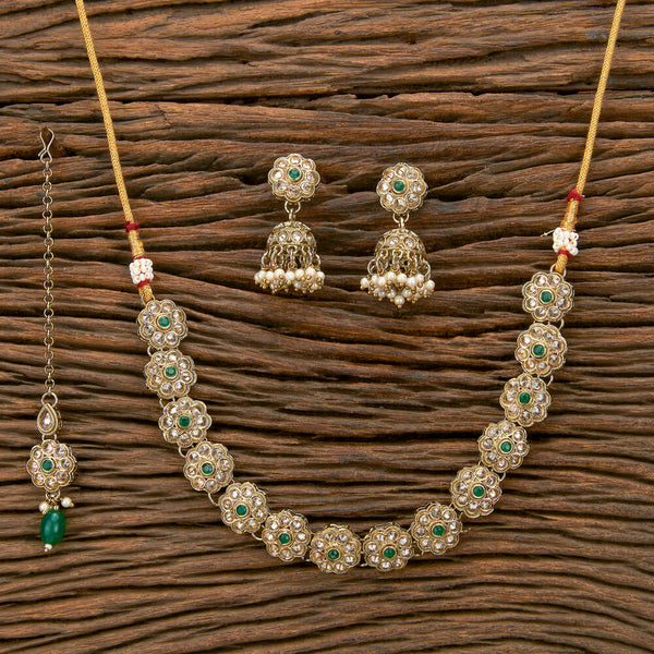 Antique Classic Necklace With Mehndi Plating 220126