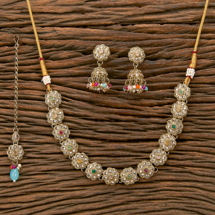 Antique Classic Necklace With Mehndi Plating 220126