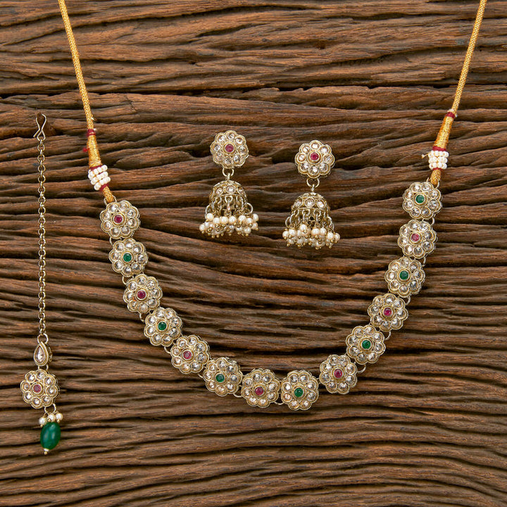 Antique Classic Necklace With Mehndi Plating 220126