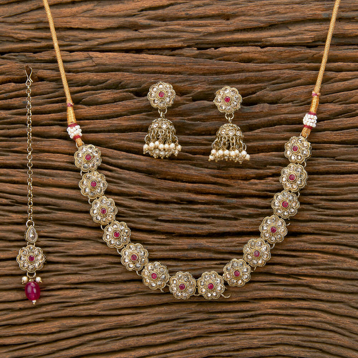 Antique Classic Necklace With Mehndi Plating 220126