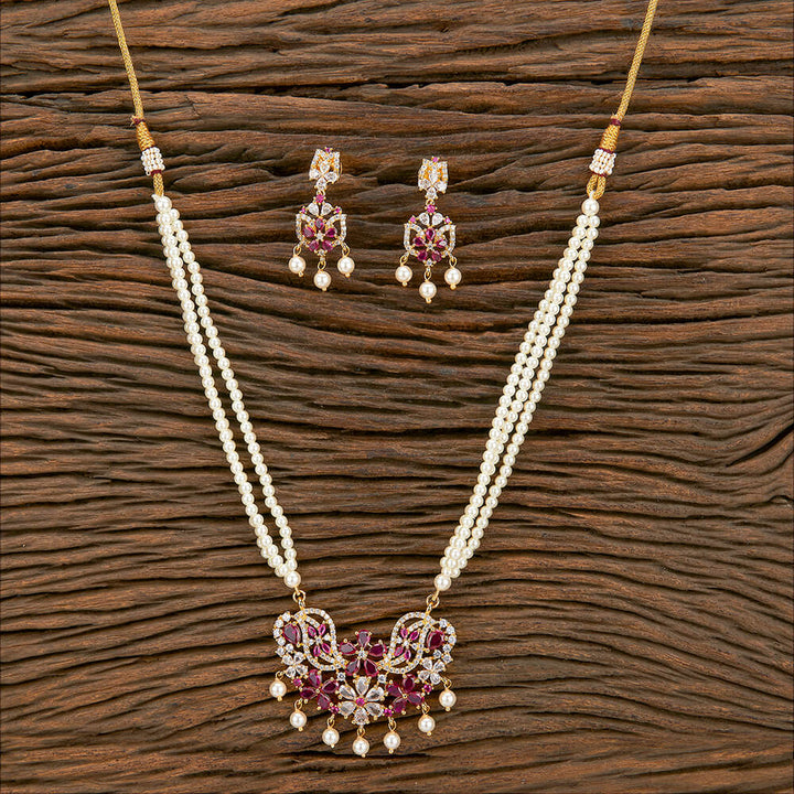 Antique Mala Pendant Set With Gold Plating 220409