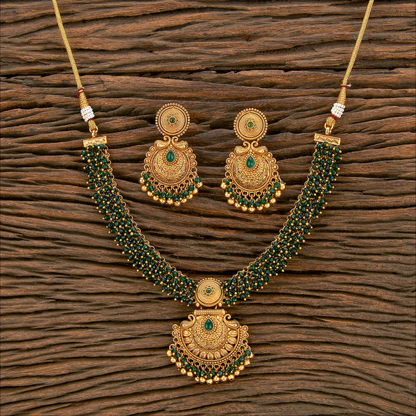 Antique Classic Necklace With Matte Gold Plating 220466