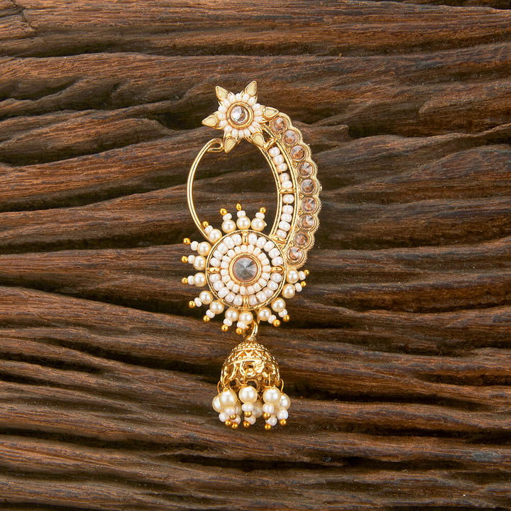 Antique Moti Nose Ring With Gold Plating 220495