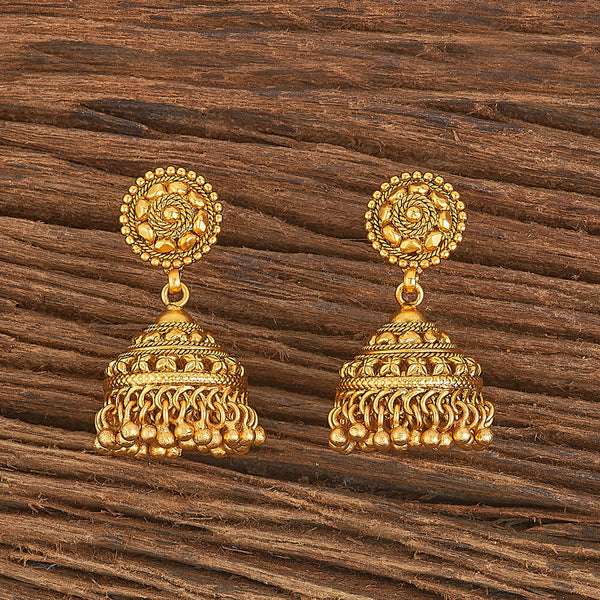 Antique Jhumki With Matte Gold Plating 220505
