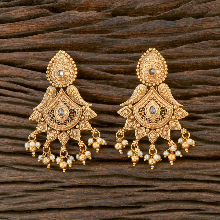 Antique Moti Earring With Gold Plating 220634