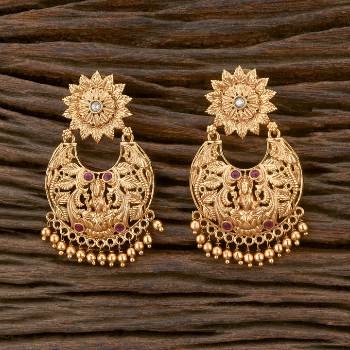 Antique South Indian Earring With Matte Gold Plating 220639