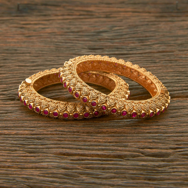 Antique Openable Bangles With Matte Gold Plating 220658