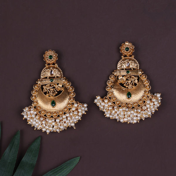Antique Chand Earring With Gold Plating 220671