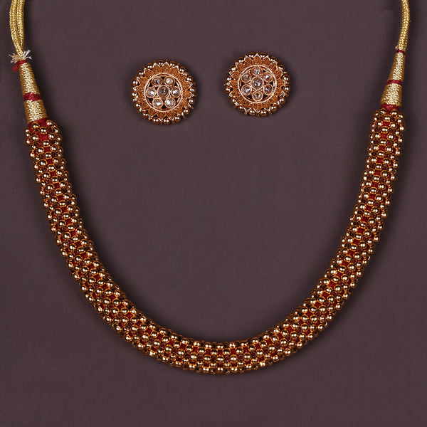 Antique Mala Necklace With Gold Plating 220684