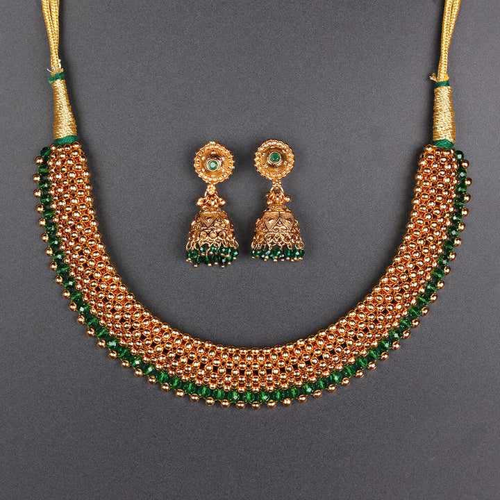 Antique Thushi Necklace With Gold Plating 220686