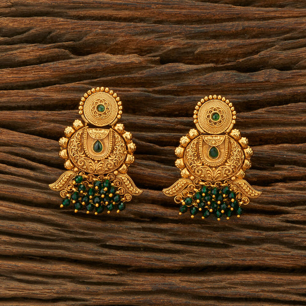 Antique Delicate Earring With Matte Gold Plating 220744