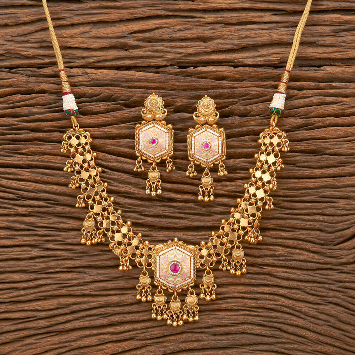 Antique Meenakari Necklace With Gold Plating 220807