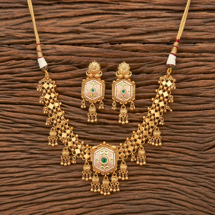 Antique Meenakari Necklace With Gold Plating 220807