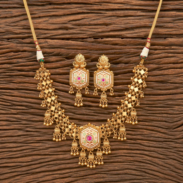 Antique Meenakari Necklace With Gold Plating 220807