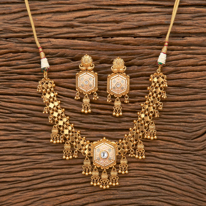 Antique Meenakari Necklace With Gold Plating 220807