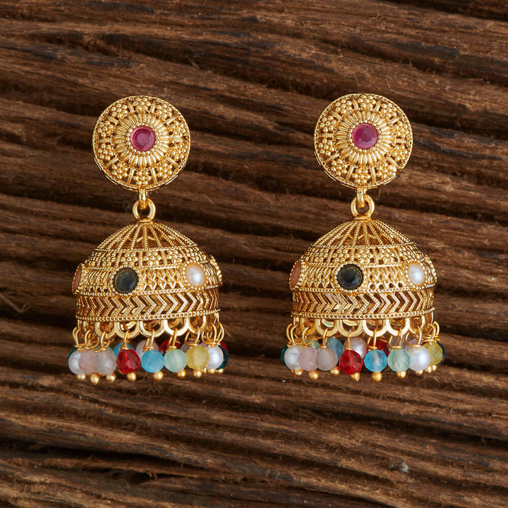 Antique Jhumki With Gold Plating 220830