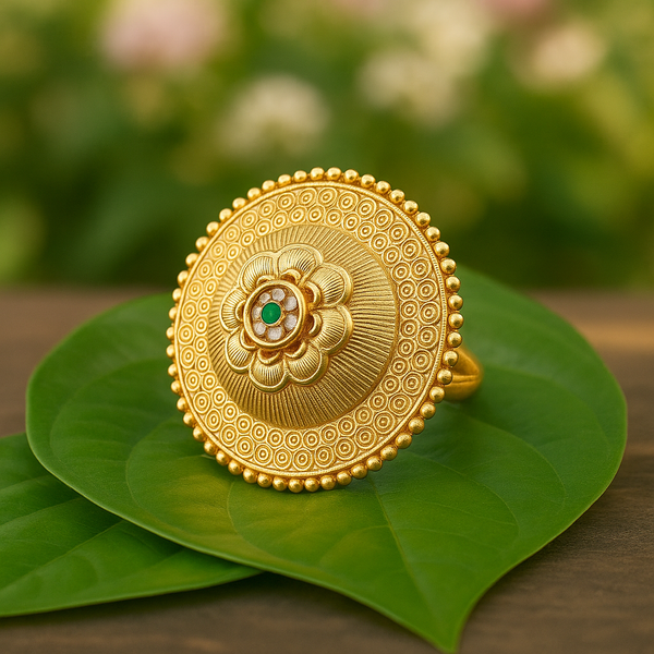 220863 Antique Adjustable Ring With Matte Gold Plating